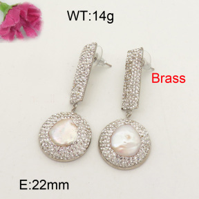 Natural Pearl Earring  F3E401446biib-L005