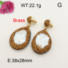 Natural Pearl Earring  F3E401452aiov-L005
