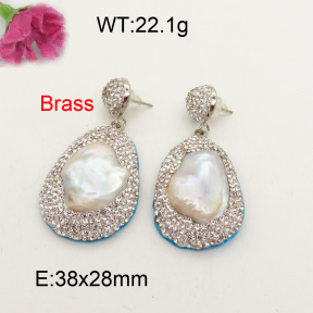 Natural Pearl Earring  F3E401453aiov-L005