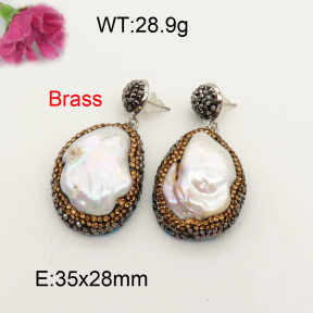 Natural Pearl Earring  F3E401454aiov-L005