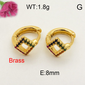 Fashion Brass Earrings  F3E401518bbov-J40