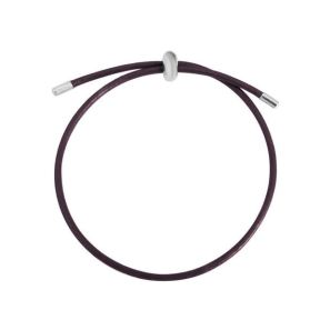 SS Bracelet  For charms DIY, adjustable size  leather brown color   6BA000184vaii-691