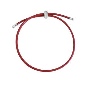 SS Bracelet  For charms DIY, adjustable size  leather red color   6BA000186vaii-691