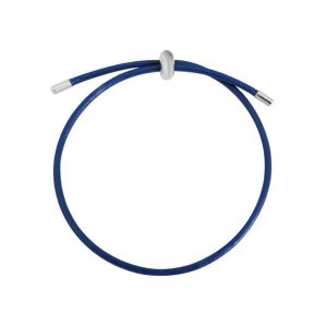 SS Bracelet  For charms DIY, adjustable size  leather blue color   6BA000188vaii-691