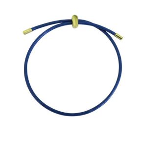 SS Bracelet  For charms DIY, adjustable size  leather blue color   6BA000189aaio-691