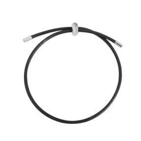 SS Bracelet  For charms DIY, adjustable size  leather black color   6BA000190vaii-691