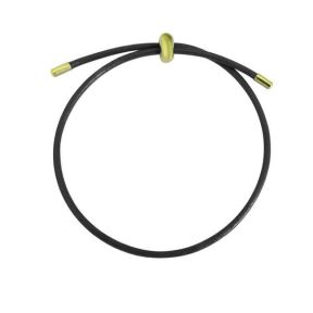 SS Bracelet  For charms DIY, adjustable size  leather black color   6BA000191aaio-691