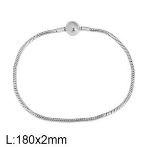 SS Bracelet  For charms DIY, width 2mm, length18cm  6B2001554bbno-691