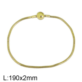 SS Bracelet  For charms DIY, width 2mm, length19 cm  6B2001560bhbl-691