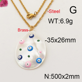 Shell Pearl Necklace  F6N300056bhva-L005