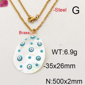 Shell Pearl Necklace  F6N300057bhva-L005