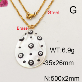 Shell Pearl Necklace  F6N300058bhva-L005