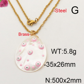Shell Pearl Necklace  F6N300059bhva-L005