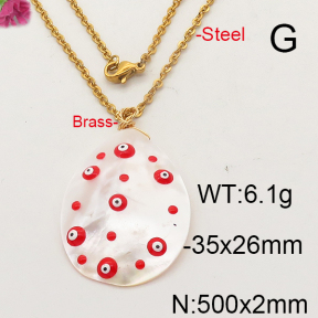 Shell Pearl Necklace  F6N300061bhva-L005