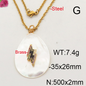 Shell Pearl Necklace  F6N402320bhva-L005