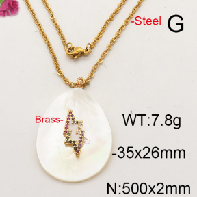 Shell Pearl Necklace  F6N402321bhva-L005