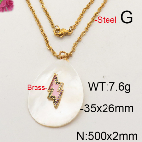 Shell Pearl Necklace  F6N402323bhva-L005
