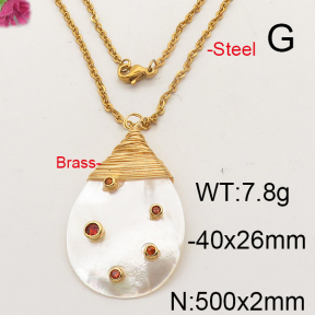 Shell Pearl Necklace  F6N402324bhva-L005