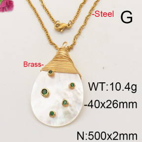 Shell Pearl Necklace  F6N402325bhva-L005