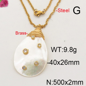 Shell Pearl Necklace  F6N402327bhva-L005