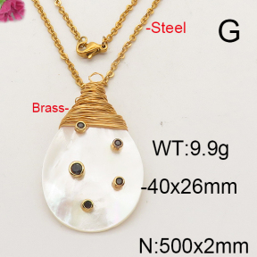 Shell Pearl Necklace  F6N402328bhva-L005