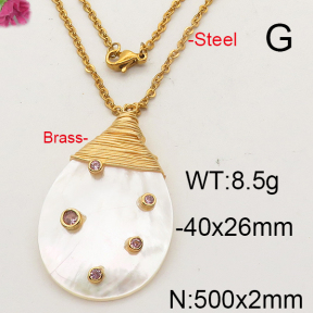 Shell Pearl Necklace  F6N402330bhva-L005