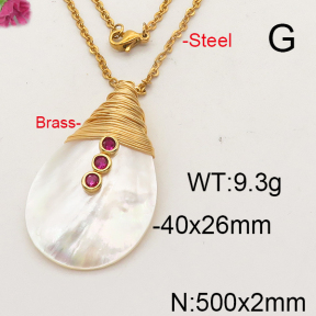 Shell Pearl Necklace  F6N402332bvpl-L005