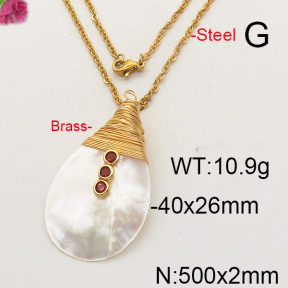 Shell Pearl Necklace  F6N402334bvpl-L005