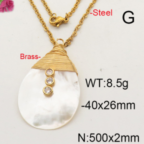 Shell Pearl Necklace  F6N402335bvpl-L005