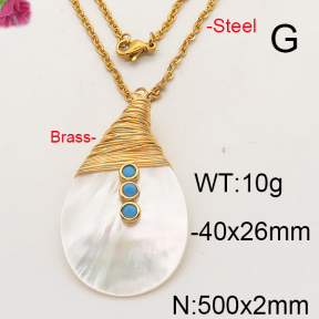 Shell Pearl Necklace  F6N402336bvpl-L005