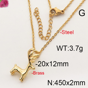 Fashion Brass Necklace  F6N200056vbnl-J35
