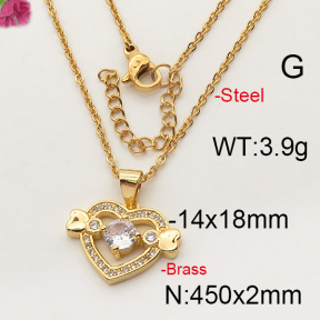 Fashion Brass Necklace  F6N402267bbml-J35