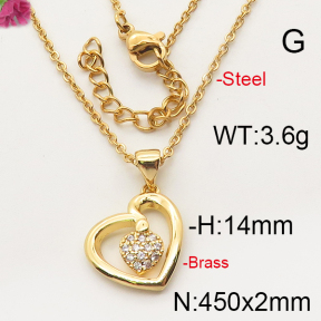 Fashion Brass Necklace  F6N402269bbml-J35
