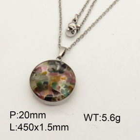 Natural  Tourmaline  SS Necklace  3N4000701aakl-Y008