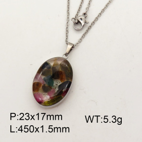 Natural  Tourmaline  SS Necklace  3N4000714aakl-Y008