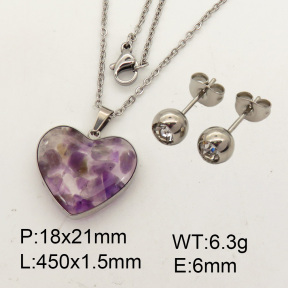 Natural  Amethyst  SS Sets  3S0008773aakl-Y008