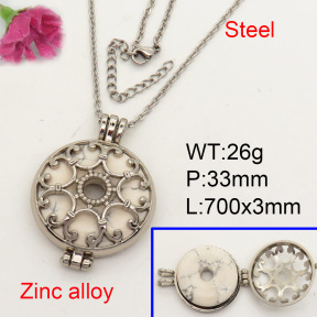 Natural  White Pine Stone  Fashion Necklace  F3N402035bbov-Y008