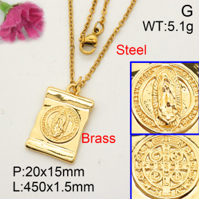 Fashion Brass Necklace  F3N200028vail-L017