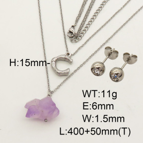 Natural Amethyst SS Sets  F90000825vbnl-900