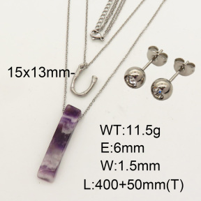 Natural Amethyst SS Sets  F90000865vbnl-900