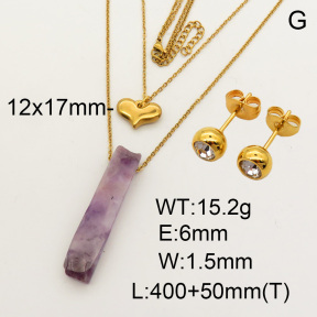 Natural Amethyst SS Sets  F90000871bvpl-900