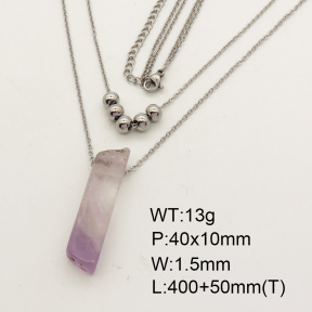 Natural Amethyst SS Necklace  FN0000660vbll-900