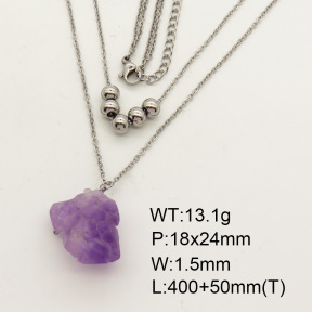 Natural Amethyst SS Necklace  FN0000665vbll-900