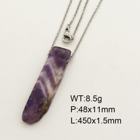 Natural Amethyst SS Necklace  FN0000672baka-900