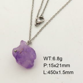 Natural Amethyst SS Necklace  FN0000677baka-900