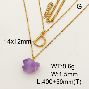 Natural Amethyst SS Necklace  FN0000687bbov-900