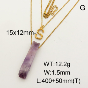 Natural Amethyst SS Necklace  FN0000718bbov-900