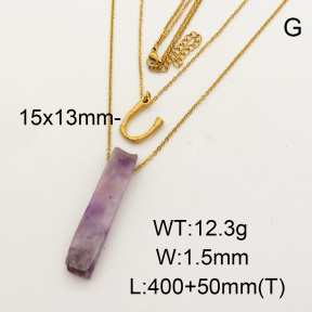 Natural Amethyst SS Necklace  FN0000720bbov-900