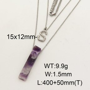 Natural Amethyst SS Necklace  FN0000728bbml-900
