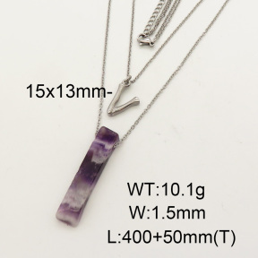 Natural Amethyst SS Necklace  FN0000731bbml-900